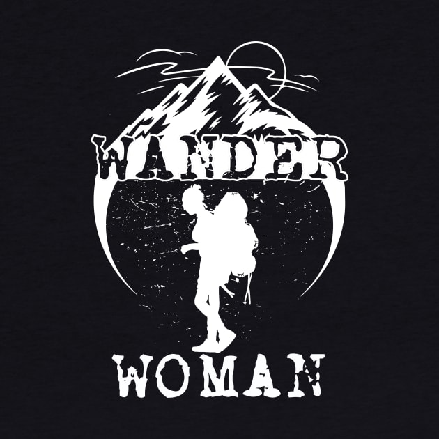 Wander Woman Funny Hiking Gift For Women by paola.illustrations